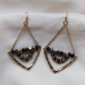 Gold Hammered Dangle Earrings